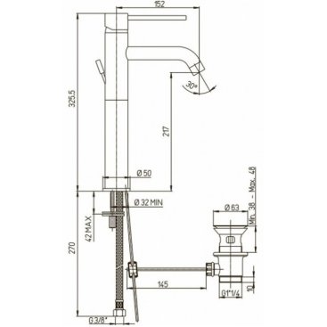 Смеситель для раковины Paini Cox 78PJ211LL