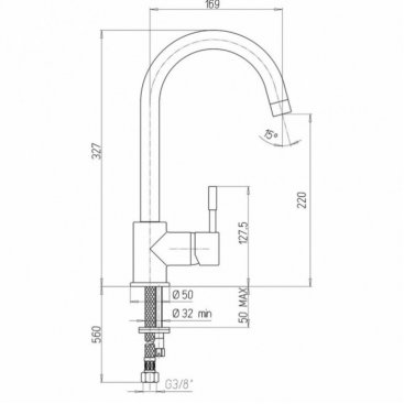 Смеситель для кухни Paini Cox 78H4572CRL2LMKM