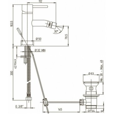 Смеситель для биде Paini Cox 78PJ306