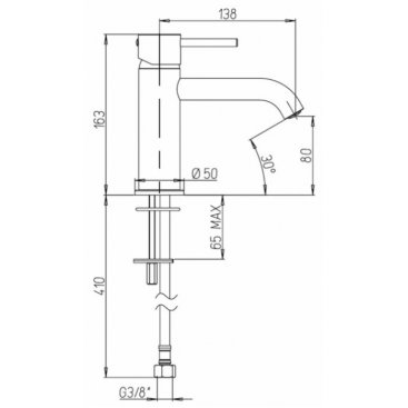 Смеситель для раковины Paini Cox 78PJ205O