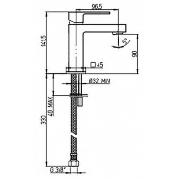 Смеситель для раковины Paini Dax-R 84CR205RSKM