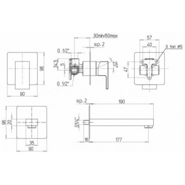 Смеситель для раковины Paini Dax-R 84CR208RQ