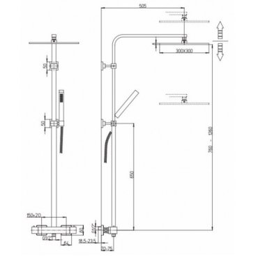 Душевая стойка Paini Dax 84CR689THSQ4P1