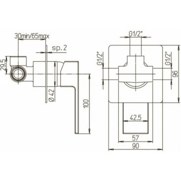 Смеситель для душа Paini Dax-R 84CR690R