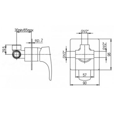 Смеситель для ванны Paini F1 F1CR691