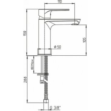 Смеситель для раковины Paini Flat KKCR205LMKM