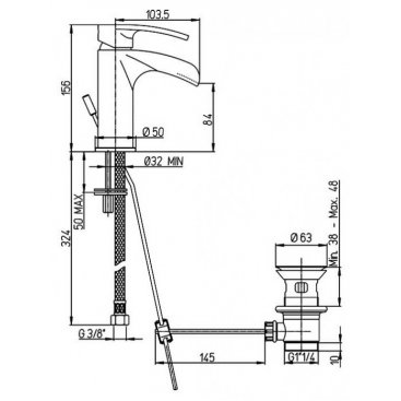 Смеситель для раковины Paini Ovo 86CR211WFSKM