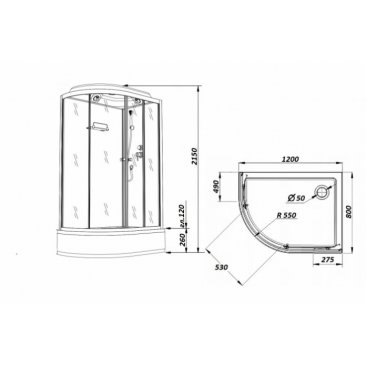 Душевая кабина Parly Bianco BMM120R