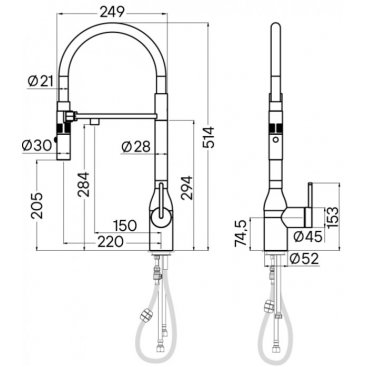 Смеситель для кухни Paulmark Magneto One Ma213188-AN