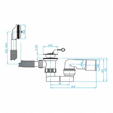 Слив-перелив для ванны Plastbrno EV10050