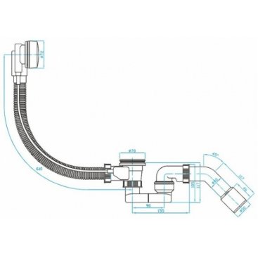 Слив-перелив для ванны полуавтоматический Plastbrno EVSB141