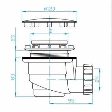 Сифон для душевого поддона Plastbrno EWC0840