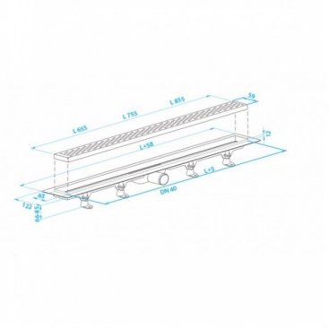 Сливной канал Plastbrno 655 мм SZE2650