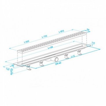 Сливной канал Plastbrno 755 мм SZE2751