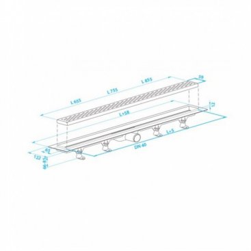 Сливной канал Plastbrno 655 мм SZE3650