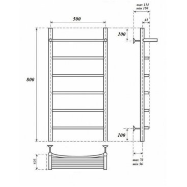 Полотенцесушитель электрический Point Альфа П5 500x800 с полкой