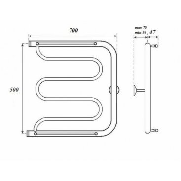 Полотенцесушитель водяной Point Фокстрот 500x700 с полкой