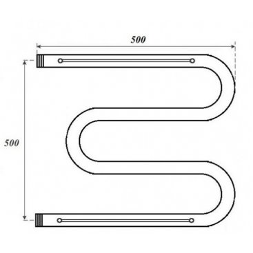 Полотенцесушитель водяной Point М-образный 500x500 с полкой