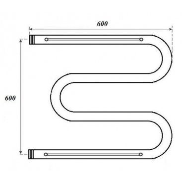 Полотенцесушитель водяной Point М-образный 600x600 с полкой