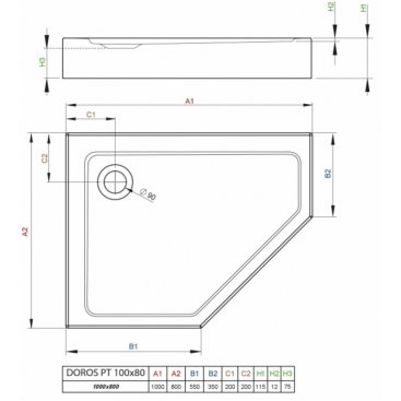 Душевой поддон Radaway Doros PT Compact 100x80