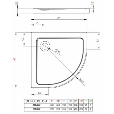 Душевой поддон Radaway Doros Plus A 80x80