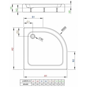 Душевой поддон Radaway Laros A 85x85