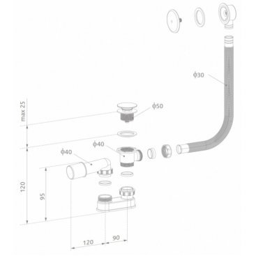 Сифон для поддона Radaway R135