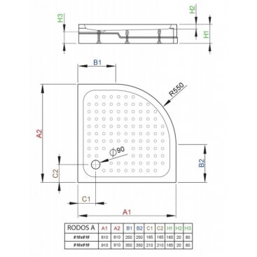 Душевой поддон Radaway Rodos A 80x80