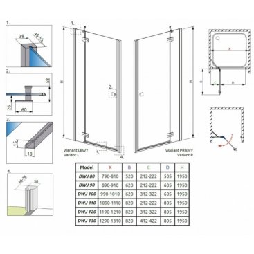 Душевая дверь Radaway Almatea DWJ 120 см