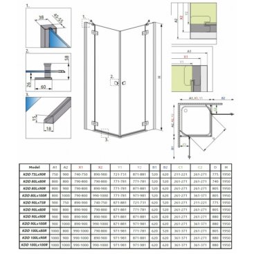 Душевой угол Radaway Almatea KDD 90x80 см