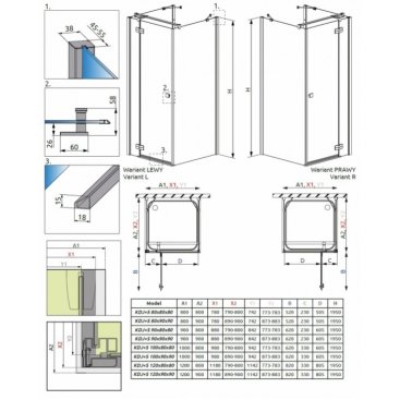 Душевой угол Radaway Almatea KDJ+S 80x120 см правосторонний