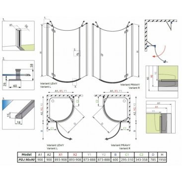 Душевой угол Radaway Almatea PDJ 90x90 см