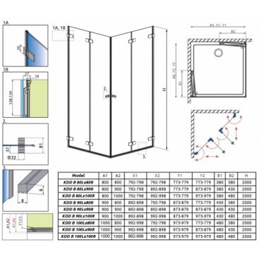 Душевой угол Radaway Arta KDD B 90x90 см