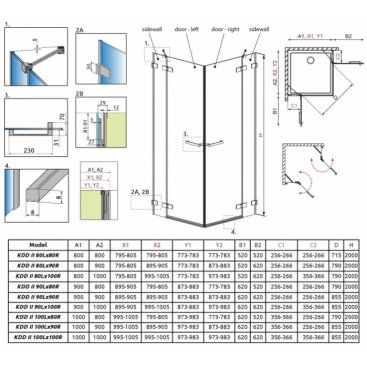 Душевой угол Radaway Arta KDD II 100x90 см