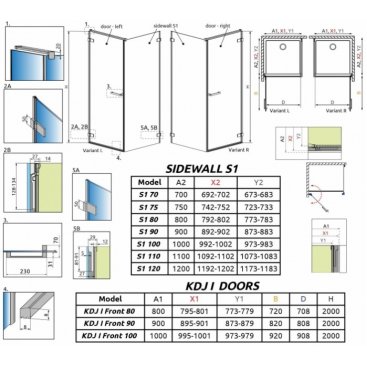 Душевой угол Radaway Arta KDJ I 80x70 см