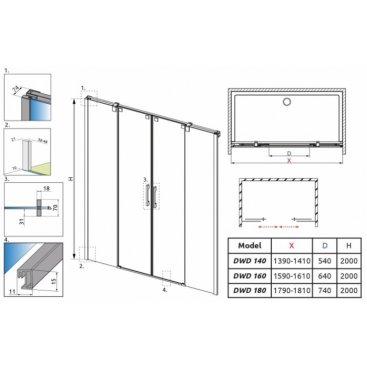 Душевая дверь Radaway Espera DWD 160 см