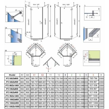 Душевой угол Radaway Essenza Pro PTJ 90x100 см