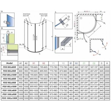 Душевой угол Radaway Euphoria PDD 100x100 см