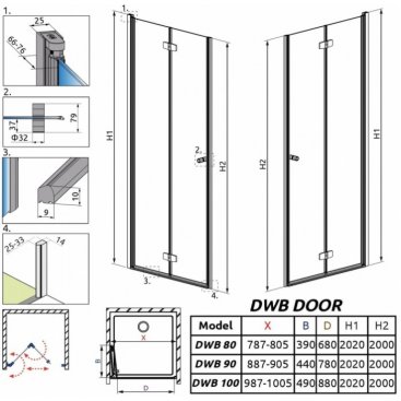 Душевая дверь Radaway Fuenta New DWB 100 см