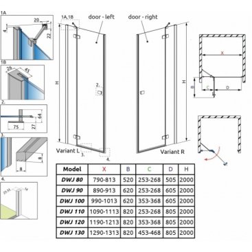 Душевая дверь Radaway Fuenta New DWJ 110 см