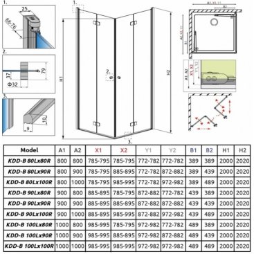 Душевой угол Radaway Fuenta New KDD-B 90x100 см без порога