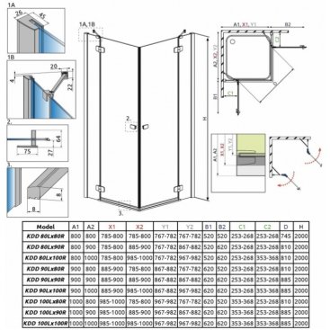 Душевой угол Radaway Fuenta New KDD 100x80 см