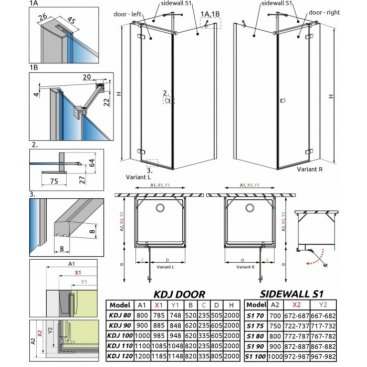 Душевой угол Radaway Fuenta New KDJ+S 110x100 см