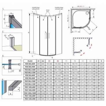 Душевой угол Radaway Idea PDD 90x90 см