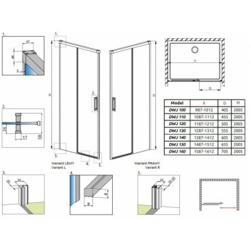 Душевая дверь Radaway Idea Black DWJ 120 см