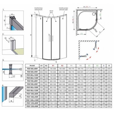 Душевой угол Radaway Idea Black PDD 80x80 см