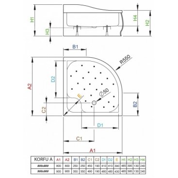 Душевой поддон Radaway Korfu A 80x80