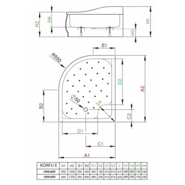 Душевой поддон Radaway Korfu E 100x80