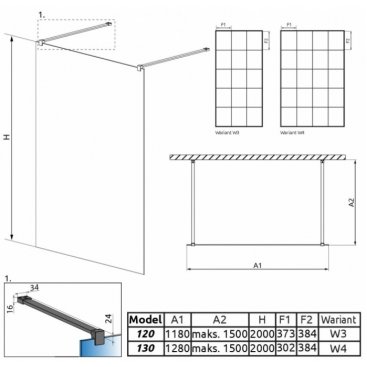 Душевая перегородка Radaway Modo X Black I 120 см Factory