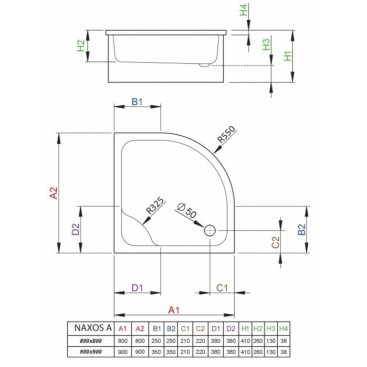 Душевой поддон Radaway Naxos A 90x90